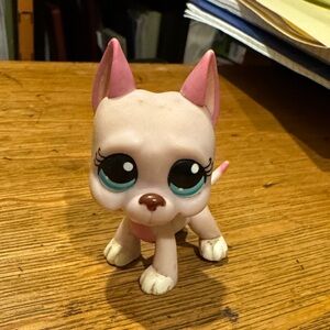 Littlest pet shop pink Great Dane  Figurine